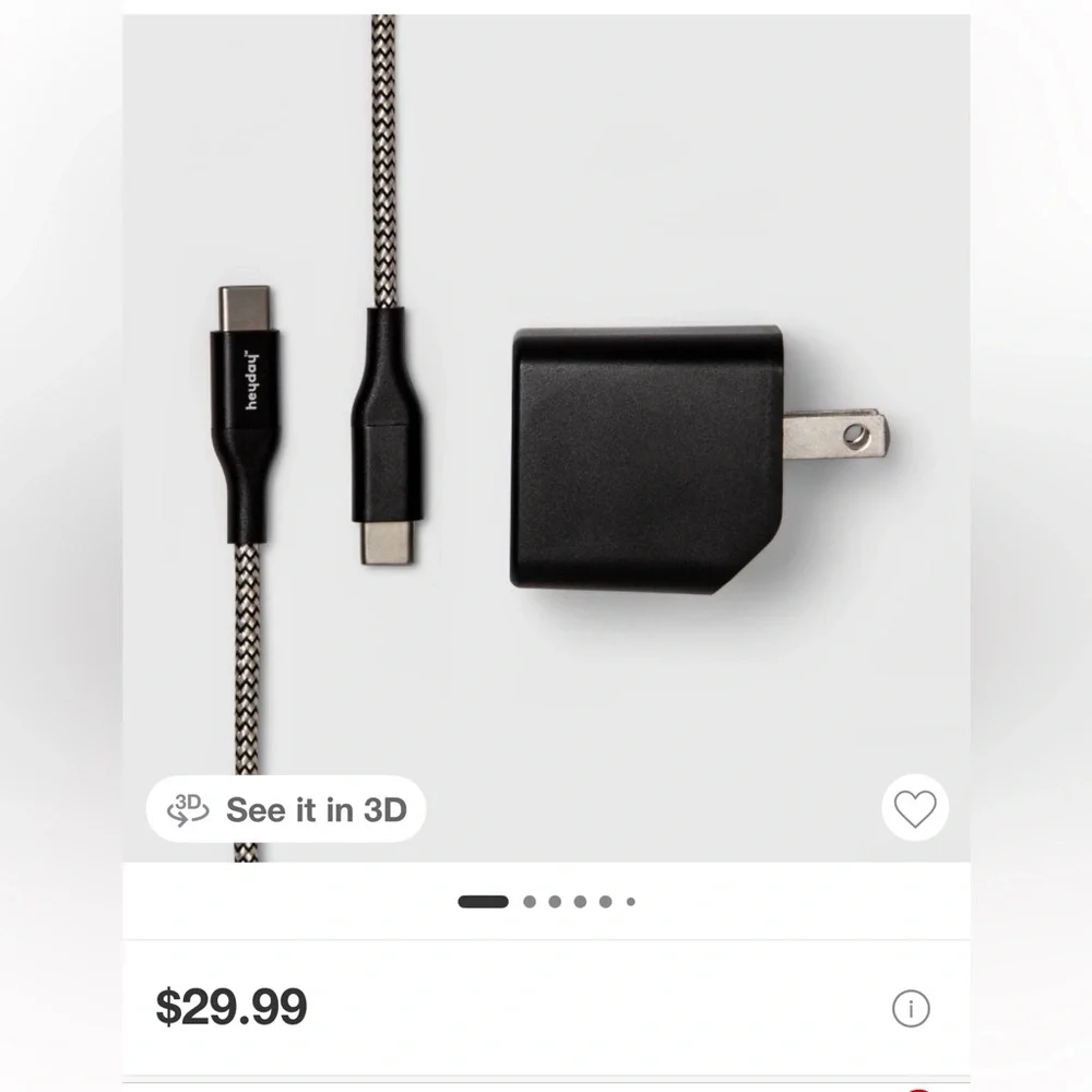 Heyday Black and Gray Charging Kit for iPhone and iPad